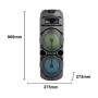 Мощна акумулаторна караоке тонколна 2х8";FM, Bt/USB/TF/AUX  ZQS-2801 , снимка 3