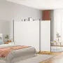 vidaXL Параван за стая, бял, 3 панела, 525x180 см, плат, снимка 2