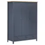 vidaXL Гардероб с 3 врати Hill сив 127x50x170 см борово дърво масив, снимка 1