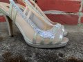 Megias Сребърни дамски обувки с висок ток, снимка 7