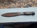 Стар масивен кован военен боен нож мачете ПСВ маркировка, снимка 2