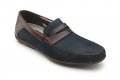 Ликвидация! Мъжки велурени мокасини Сини Нови с етикет летни обувки, снимка 1 - Мокасини - 33765145
