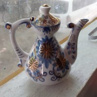 Невероятен стар руски чайник порцелан позлата кобалт, снимка 2 - Антикварни и старинни предмети - 36926767