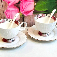 Чаши за кафе и чай с цветя - костен порцелан, снимка 14 - Подаръци за жени - 35121314