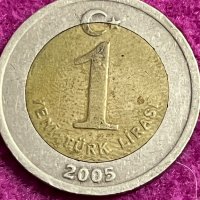 1 лира Турция 2006, снимка 1 - Нумизматика и бонистика - 35389281