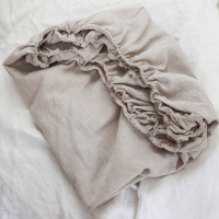 Babyly ленен чаршаф с ластик 60 х 120 см – бежов, снимка 2 - Спално бельо и завивки - 44762976