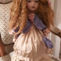Колекционерска порцеланова кукла, 50см Разкошна Червенокоска-Отлична!, снимка 1 - Колекции - 31660242