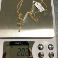 Златен синджир с висулка кръст 14к / 1.95 гр., снимка 5 - Колиета, медальони, синджири - 42853267