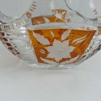 Кристална кошница купа цветен кристал, снимка 4 - Антикварни и старинни предмети - 29702522