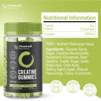 CleanLeaf Nutritions Креатин 3000 mg - 90 дъвки с вкус на лимон, веган добавка за фитнес, снимка 8 - Хранителни добавки - 44208080
