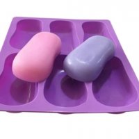 6 форми за сапун заоблени правоъгълника калъп силиконов молд форма за ръчна изработка, снимка 2 - Други - 24477400