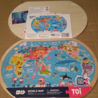 Дървен пъзел Морски Свят - Карта на света в рамка, снимка 9 - Игри и пъзели - 36512126