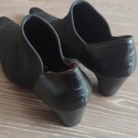 Елегантни обувки комбинация плат еластан и кожа, снимка 4 - Дамски елегантни обувки - 29709578