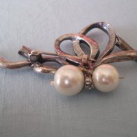 дизаинерска  красива  сребърна брошка перли и циркони, снимка 9 - Антикварни и старинни предмети - 36875288
