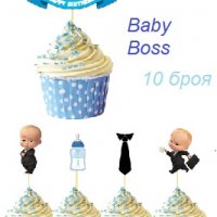 10 бр Бебе Бос Boss Baby топери клечки за мъфини декорация и украса, снимка 1 - Други - 37715438