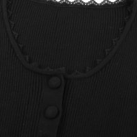 Дамска блуза в черно с ефектно деколте с копчета, снимка 8 - Блузи с дълъг ръкав и пуловери - 39480703