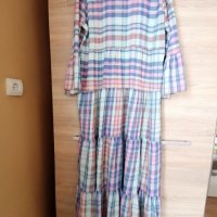 Дълга рокля с харбали в пастелни цветове, снимка 1 - Рокли - 37835294