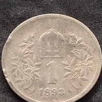 Сребърна монета 0.835 проба 1 крона 1893г. Австрия - Унгария Франц Йосиф първи 39645, снимка 2 - Нумизматика и бонистика - 42752244
