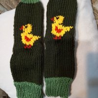 Ръчно плетени детски чорапи от вълна, ходило 22 см., снимка 1 - Чорапи - 44488750