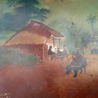 Уникална виетнамска картина,1982г,подписана, снимка 6 - Антикварни и старинни предмети - 35285203