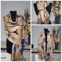 Дамски шалове от кашмир с втъкана златна 6, снимка 4 - Шалове - 42577014