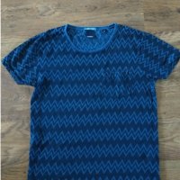 Scotch & Soda Navy Zig Zag Stripe T-shirt - страхотна мъжка тениска, снимка 5 - Тениски - 29658298