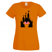 Дамска тениска Minnie Head Disney Castle Подарък,Изненада,Рожден ден,, снимка 6 - Тениски - 36530264