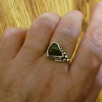 Старинен сребърен пръстен с естествен камък, снимка 2 - Пръстени - 40387732