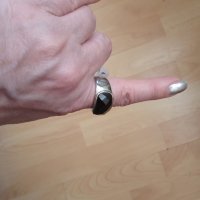 Уникален пръстен( Унисекс ) с естествен оникс от медицинска стомана, снимка 3 - Пръстени - 32023466