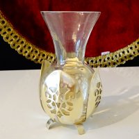 Кана,ваза,гарафа за ракия месинг,стъкло. , снимка 1 - Антикварни и старинни предмети - 35029317