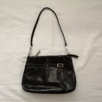 belsac дамска чанта от естествена кожа в черен цвят, снимка 1 - Чанти - 44340511