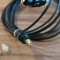 Аудио оптичен кабел с мъжки Toslink конектор и мъжки 3.5мм оптичен жак , снимка 3 - Други - 31245163