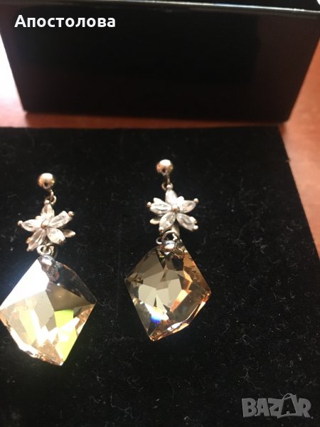 Обици с камъни Сваровски, снимка 1