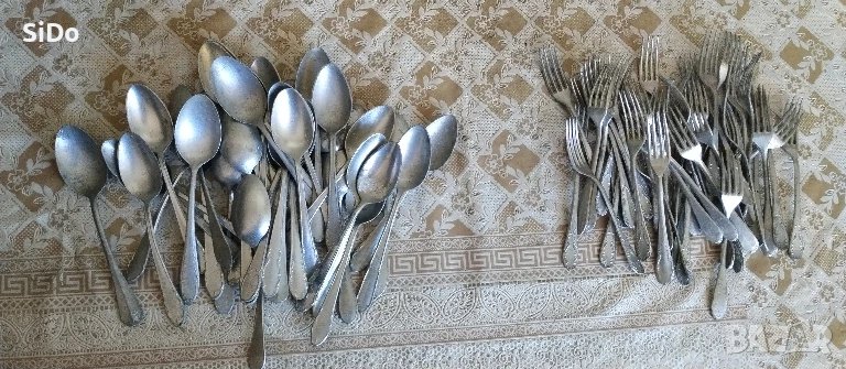 Лот алуминиеви 27 лъжици и 33 вилици, снимка 1