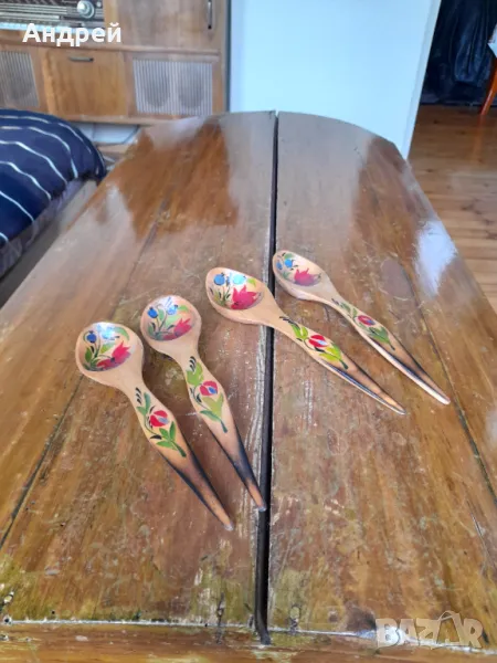 Стари Руски дървени лъжици #5, снимка 1