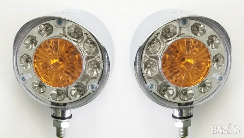 ЛЕД LED габарити за огледало , ОБЕЦИ 24V за камион жълто-жълто , снимка 1