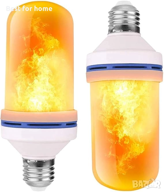 LED крушка с ефект на пламък - 4 режима, сензор за гравитация, 1500K, снимка 1