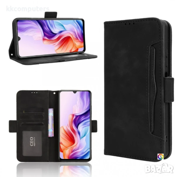 ZTE Blade A76 5G Magnetic Wallet Кожен Калъф и Протектор, снимка 1