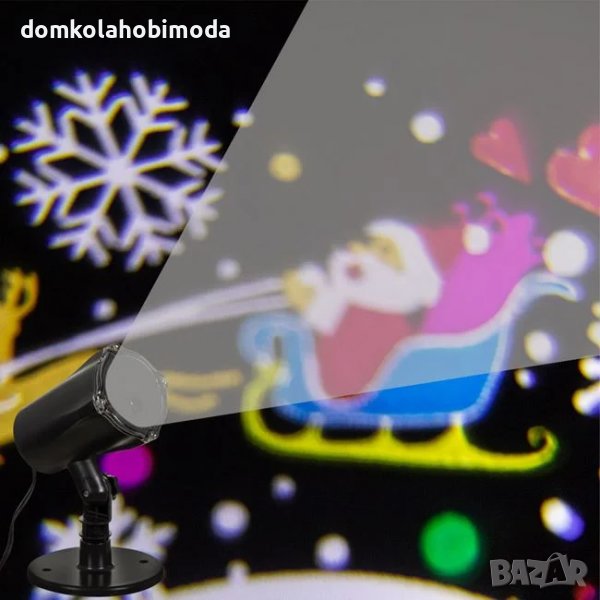 Коледен LED фоторитмичен проектор,червени и зелени точки,220 волта , снимка 1