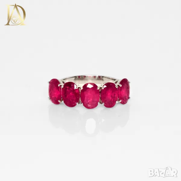 Нов Златен Пръстен с 4.38кт Естествени Рубини, снимка 1