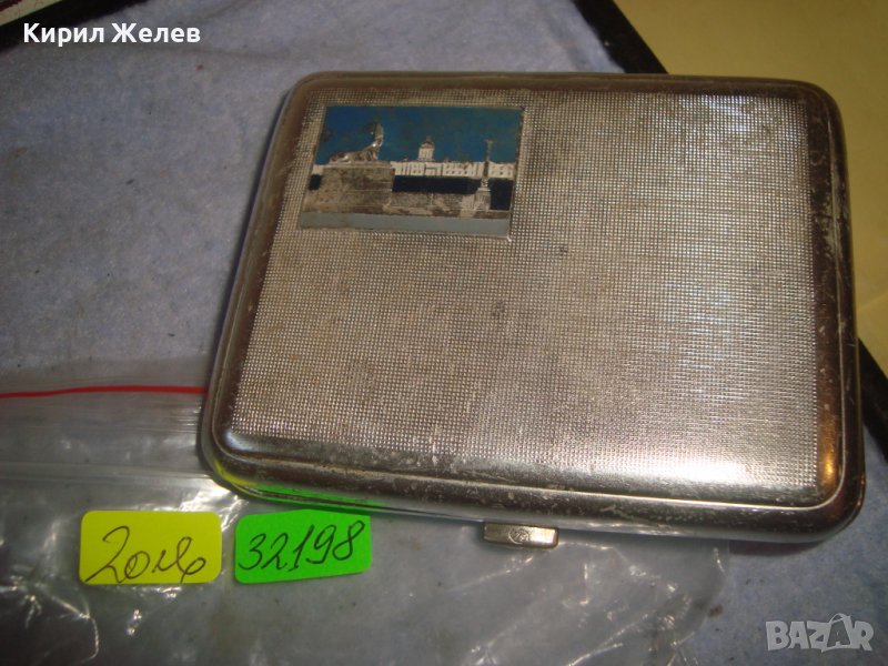 СТАРА РЕТРО - ВИНТИДЖ КОРЕКЦИОНЕРСКА СССР ПОСРЕБРЕНА ЕМАЙЛИРАНА ТАБАКЕРА 32198, снимка 1