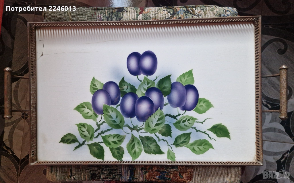 Стар антикварен поднос за сервиране, снимка 1