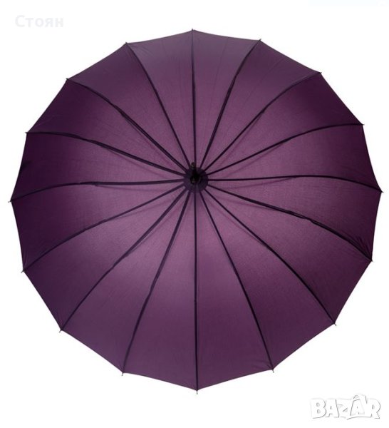 Чадър бастун за дъжд Автоматичен лилав 93 см, снимка 1