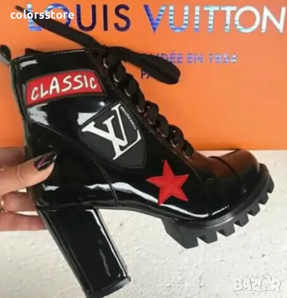 Боти на ток - черен лак - 1319, снимка 1