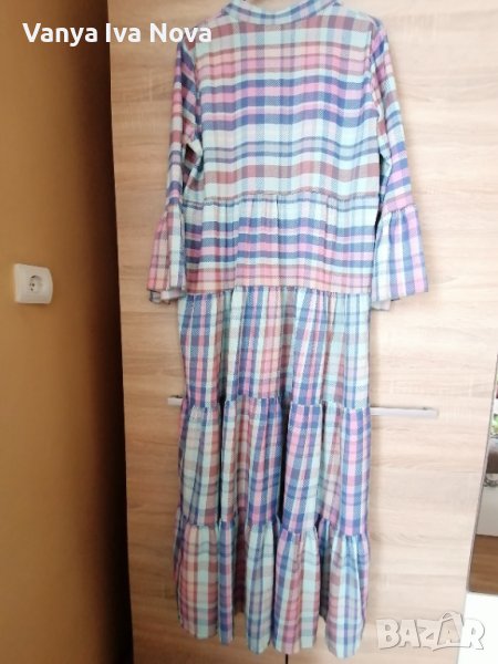 Дълга рокля с харбали в пастелни цветове, снимка 1