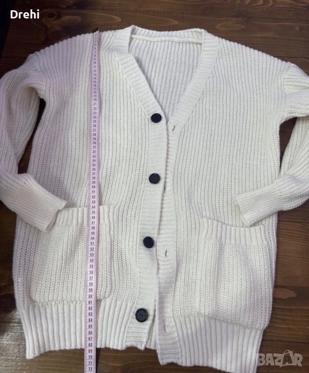 Бяла жилетка с два джоба Размер М , снимка 1