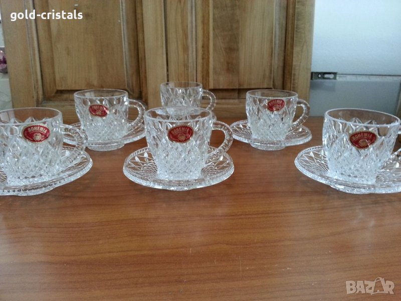 Кристален сервиз за кафе чай Бохемия , снимка 1