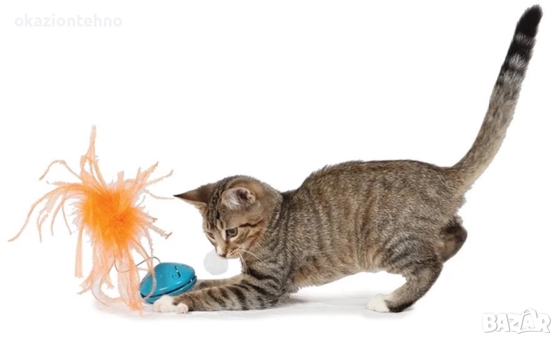 Интерактивна фитнес играчка за котки PetSafe Funkitty със суха храна и лакомства за котки и котенца,, снимка 1