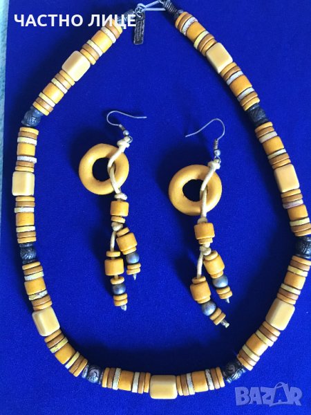 Сет Огърлица с обеци Колие гердан естествени камъни кристали перли Отличен подарък , снимка 1