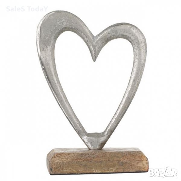 Метално сърце, кован метал, Декорация за маса 12x5x17 см, снимка 1